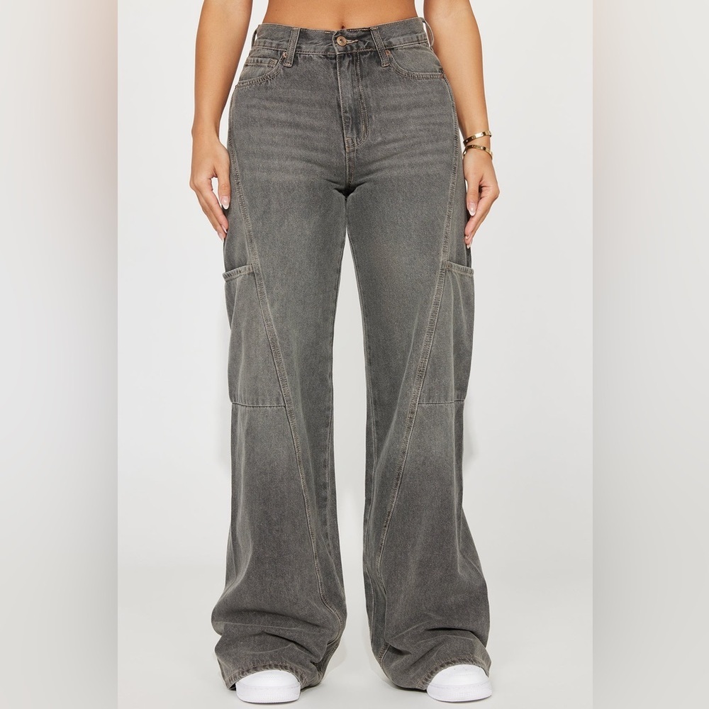 Fashion Nova Wide Leg Jeans - Picture 3 of 11